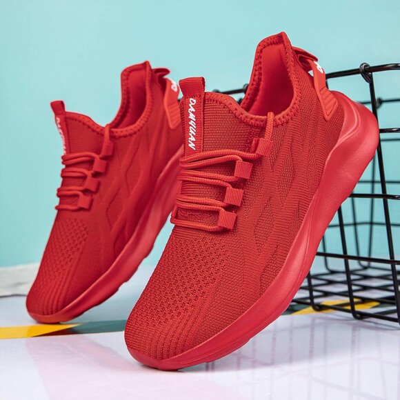 Brand New Women Red Synthetic ZMBCYG Running Walking Slip On Sport Sneakers - Picture 6 of 9